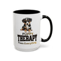 Puppy Therapy Ceramic Coffee Mug, 15 oz Ceramic Puppy Mug, Dog Lover Cup, Pet lover Gift
