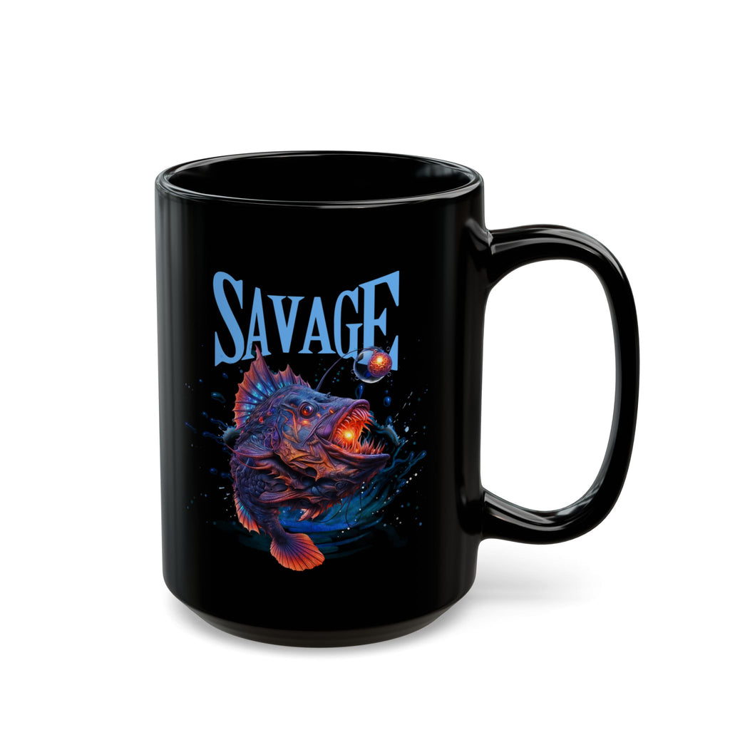 Savage Fish Coffee Mug, Graphic Aquatic Lover Mug