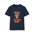 Everything is Fine Funny Animal Mental Health T-Shirt
